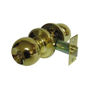 Cerradura Pomo Tubular Bronce Pulido